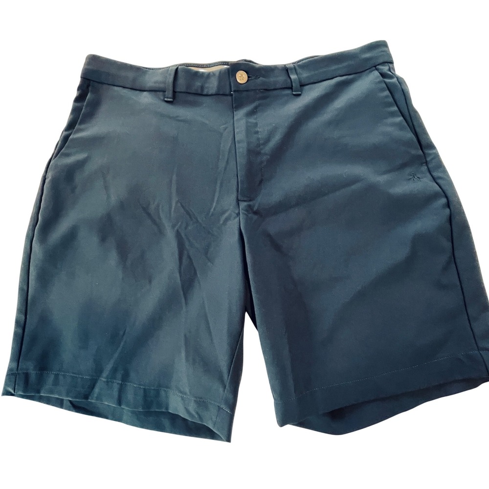 Original Penguin Men's Navy Blue Flat Front Golf Shorts Size 36 Performance Wear